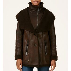 Soia & Kyo Brown Teddy Jacket with brown Accents size M